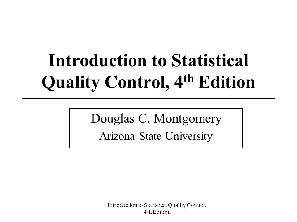 Statistical Quality Control 7th Edition